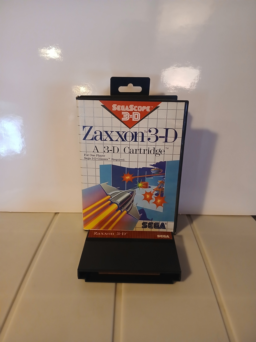 Sega Master System Zaxxon 3-D Cartridge - White, Blue, Orange Artwork No Manual